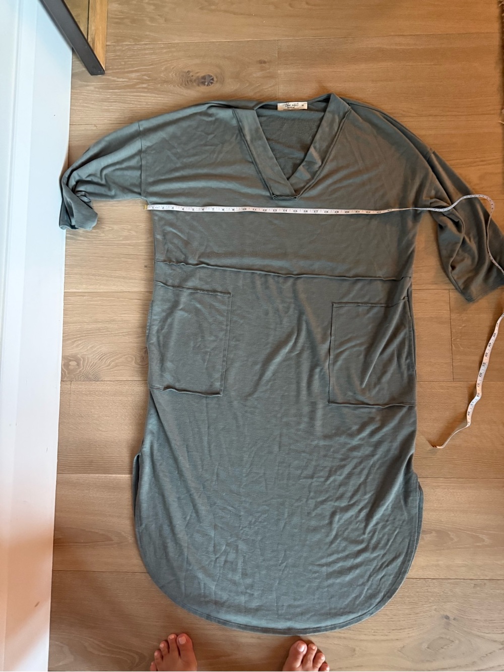 Three Bird Nest Relaxed V‑Neck Maxi Dress - Sage Green - Picture 5 of 10